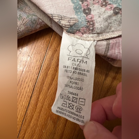 FARM Rio Pink Ruffled Tropical Print Tiered Maxi Dress Balloon Sleeves L - Picture 13 of 13